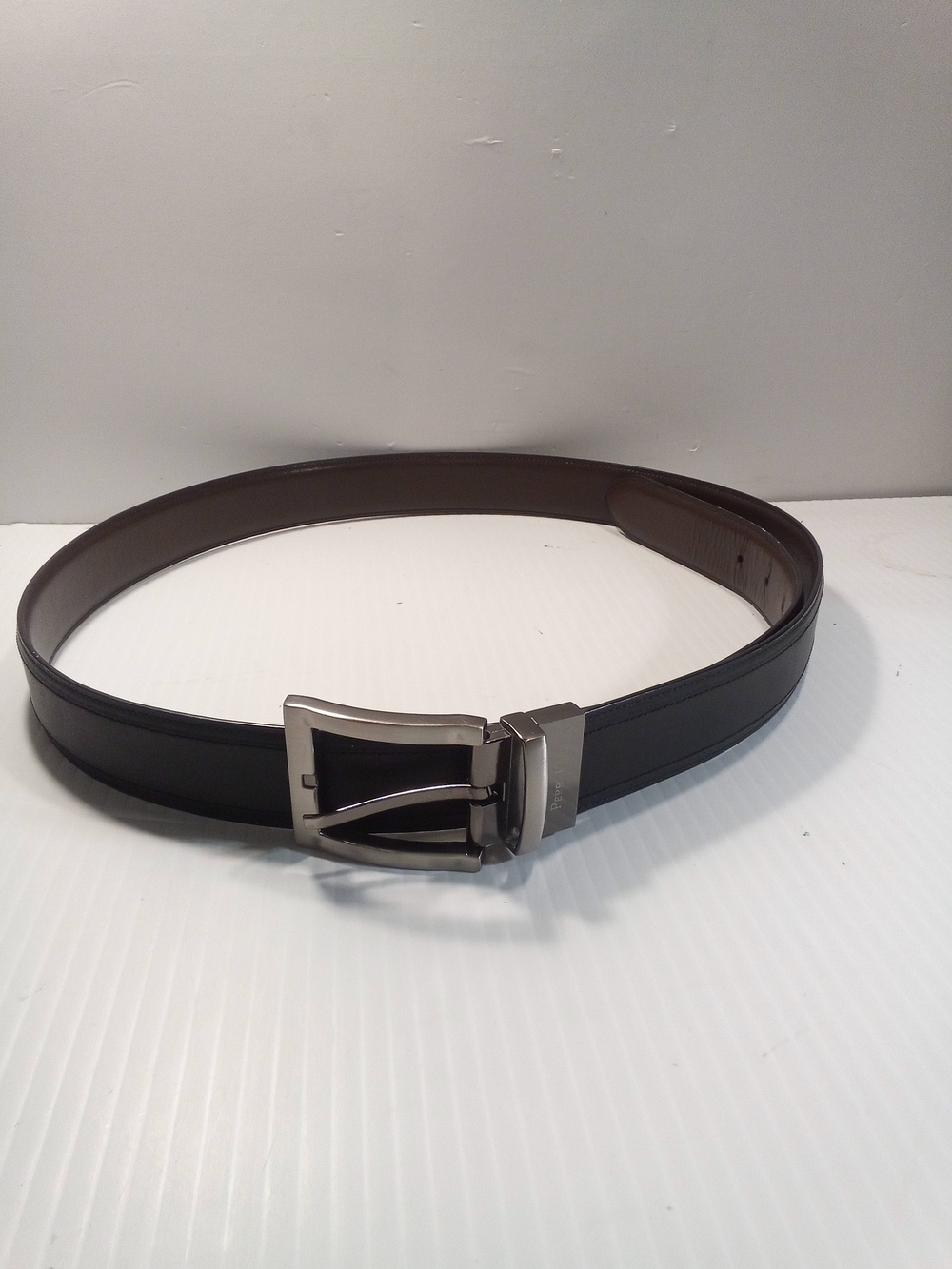Perry Ellis Men's Brown Solid Dress Belt w/ Buckle 1 1/4" Regular Size 46